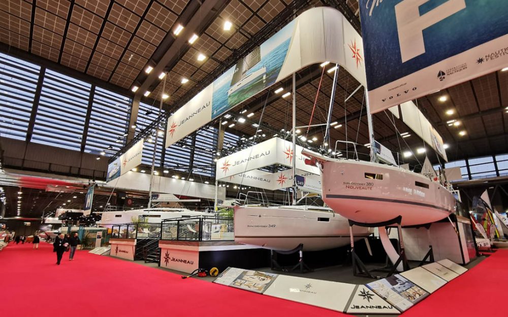 Enseigne suspendue pour exposition - Salon Nautique