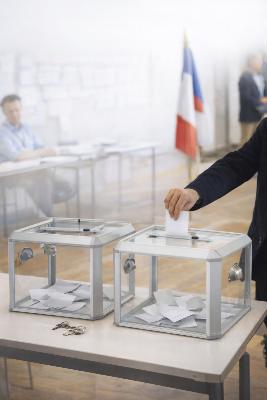 Elections en cours avec urnes transparentes