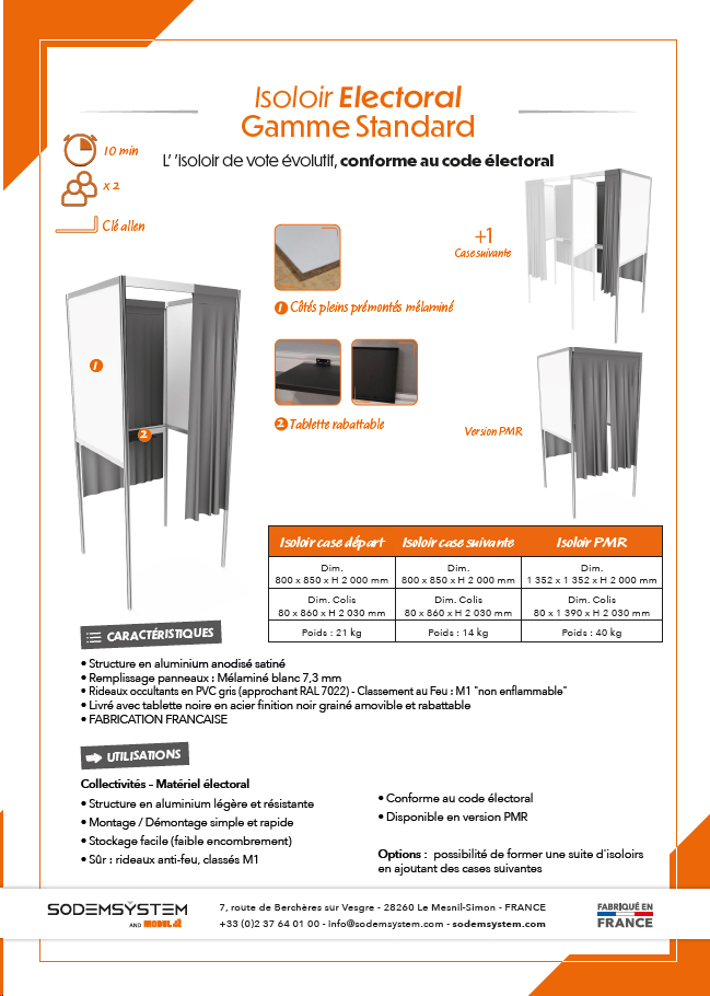 Découvrez notre gamme d'isoloirs